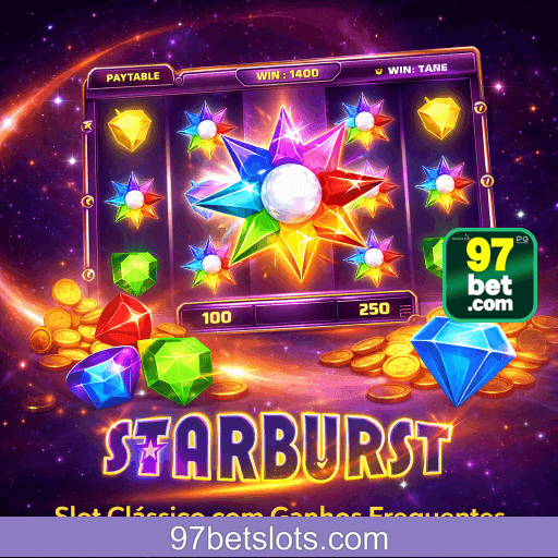slots Starburst NetEnt com joias coloridas