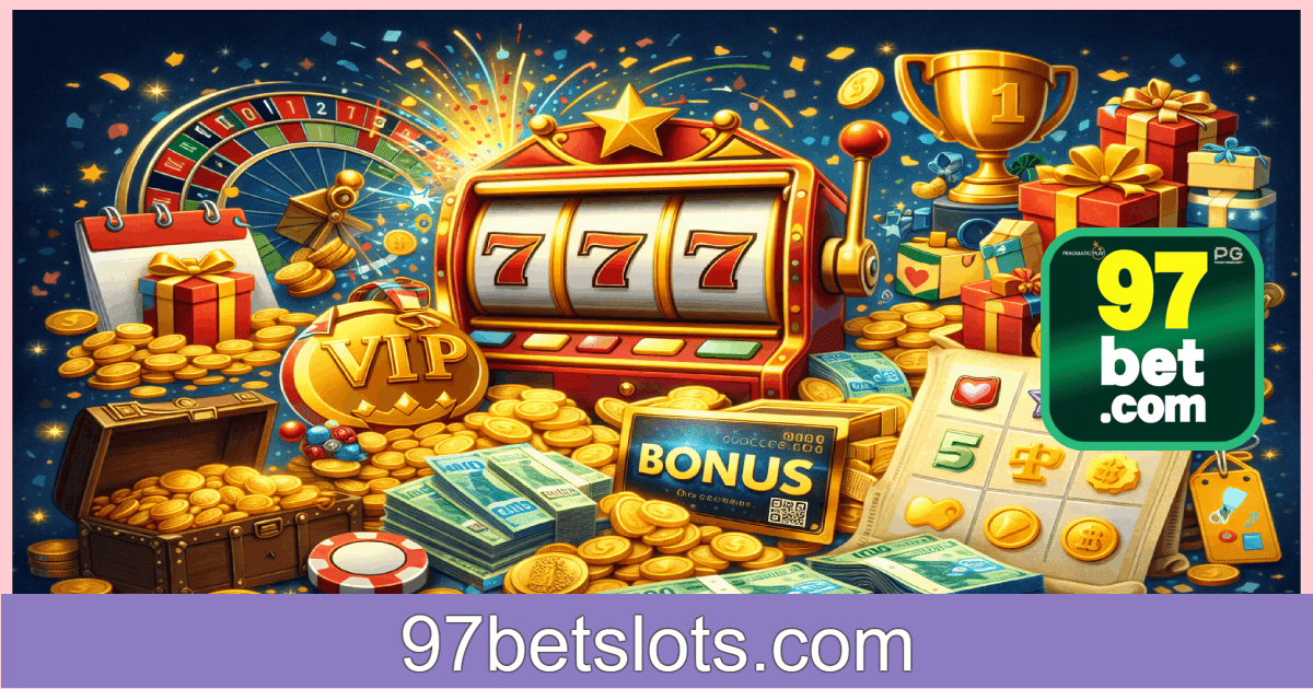 Imagem ilustrativa de promoções de cassino com slot machine, moedas e prêmios